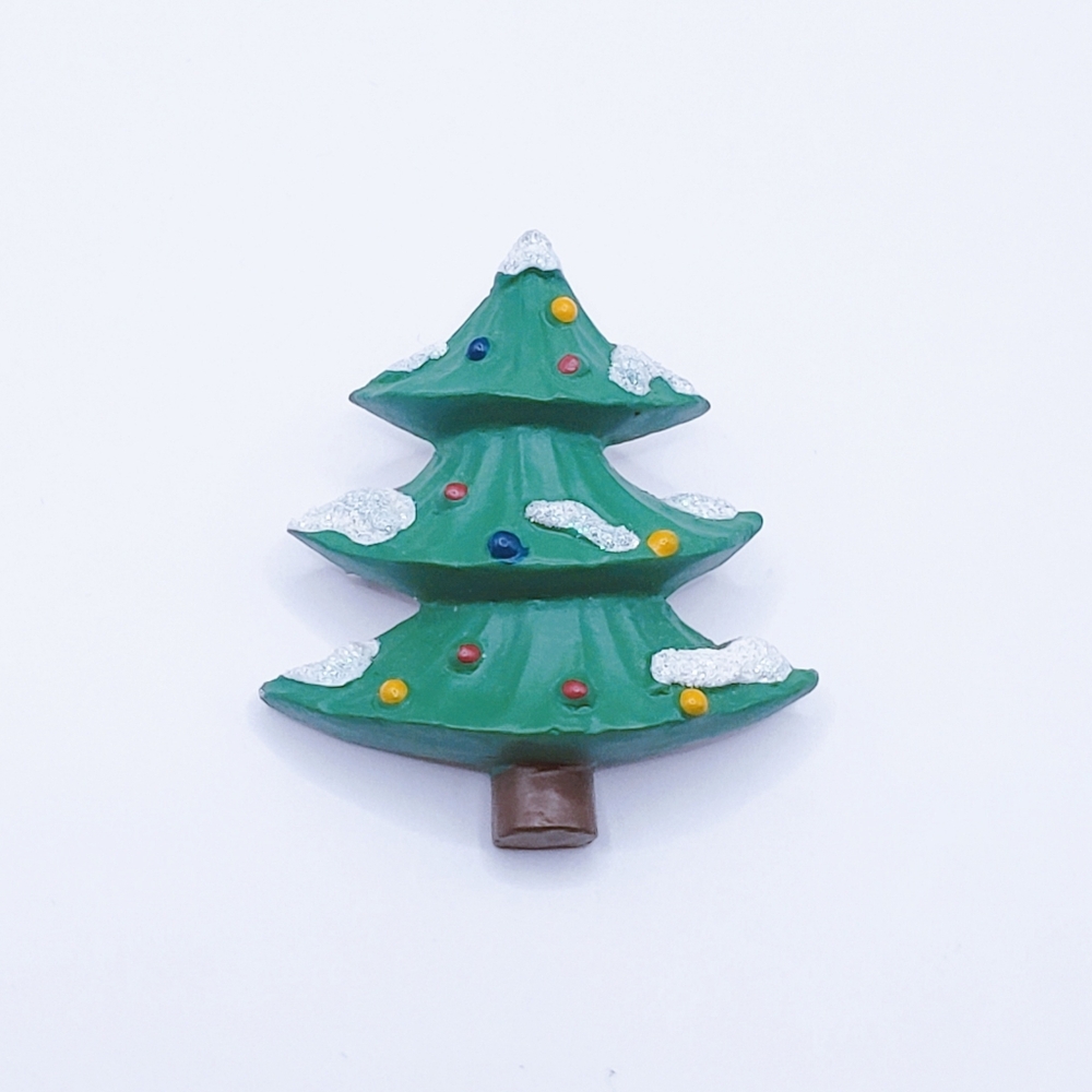 Festive Green Christmas Tree Brooch